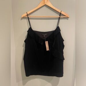 J Crew Velvet Velour Ruffle Tank‎ Top-Size 14 NWT
